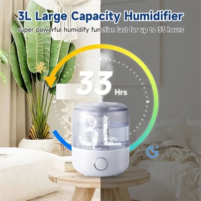 3L Large Capacity Humidifier WS-15000 – Long Lasting Cool Mist Diffuser